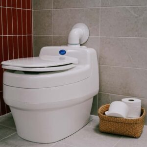 Separett Villa waterless compost toilet installed in a garden office