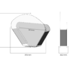 Drawing of bag holder with dimensions shown.