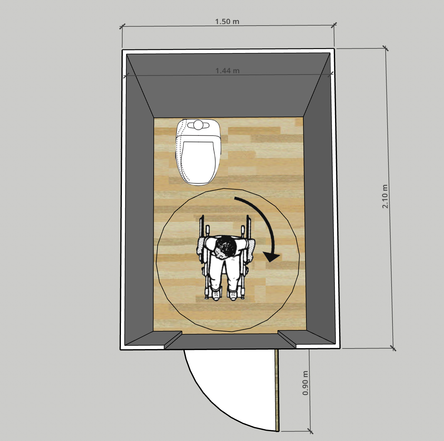 WWL Separett Accessible with toilet at rear